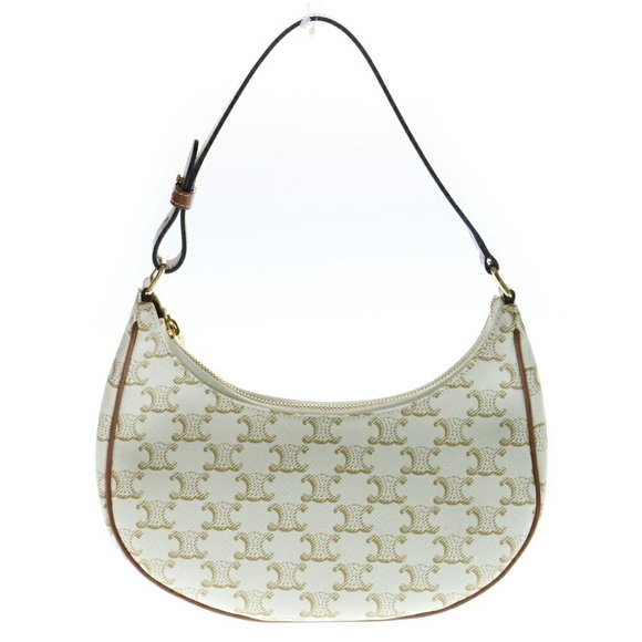 Celine AVA Triomphe Canvas Handbag Ivory White - Picture 1 of 5